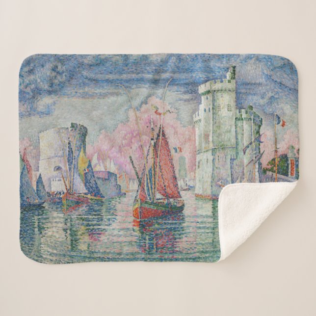 Cobertor Sherpa The Bonaventure Pine, Oil Painting, Paul Signac (Frente (Horizontal))