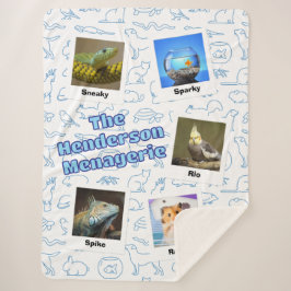 Cobertor Sherpa The Family Menagerie – Mixed Pet Custom Photo D