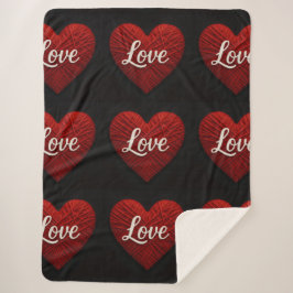 Cobertor Sherpa "The Greatest of These" Sherpa Yarn Look Blanket