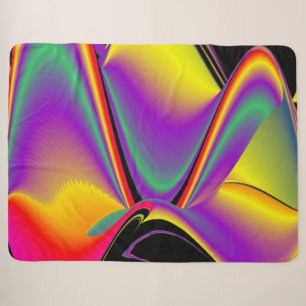 Cobertor Sherpa The Magic of Colors Abstract 3D Rainbowart