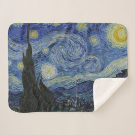 Cobertor Sherpa The Starry Night (Vincent van Gogh) (Famous Art)