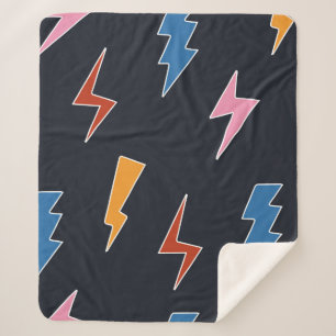 Cobertor Sherpa Thunderbols sem soldadura, raios desenhados à mã