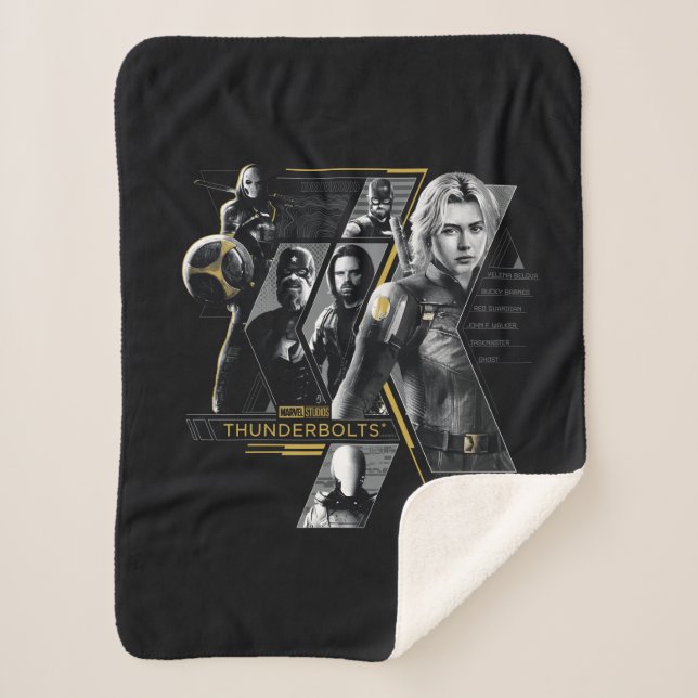 Cobertor Sherpa Thunderbolts* | Arte do Grupo (Frente)