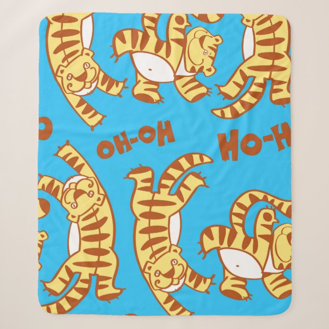 Cobertor Sherpa Tiger Cubs Cartoon: Engraçado Sem Olho. (Frente)
