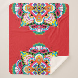Cobertor Sherpa Tiger Dragon Mandala Média Sherpa Blanket