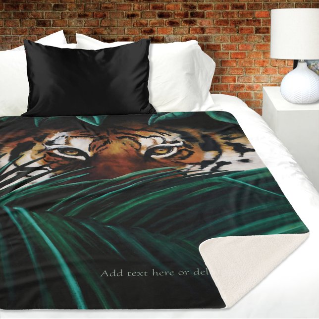 Cobertor Sherpa Tiger Green Jungle Folaves (Criador carregado)