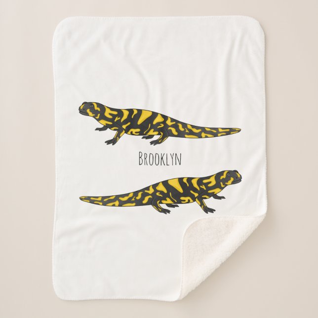 Cobertor Sherpa Tiger salamander cartoon (Frente)