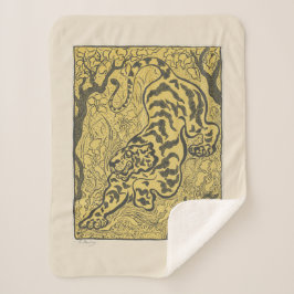 Cobertor Sherpa Tigre na selva (animal selvagem) (por Paul Ranson)