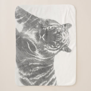 Cobertor Sherpa Tigre Preto e Branco