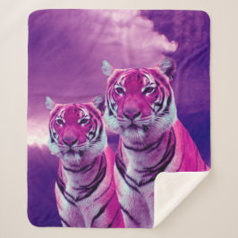 Cobertor Sherpa Tigres roxos