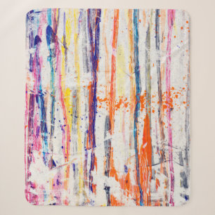 Cobertor Sherpa Tinta estampada em fundo branco,arte,fina