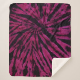 Cobertor Sherpa Tinta-Retro Roxa Rosa Preto Hippie Padrão