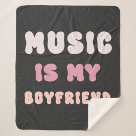 Cobertor Sherpa Tipografia em Groovy dos anos 70 - Música é minha 