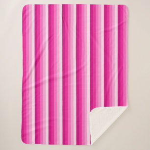 Cobertor Sherpa Tiras de sombra rosa-quente