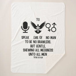 Cobertor Sherpa Título 3:2 Citação Versa da Bíblia KJV