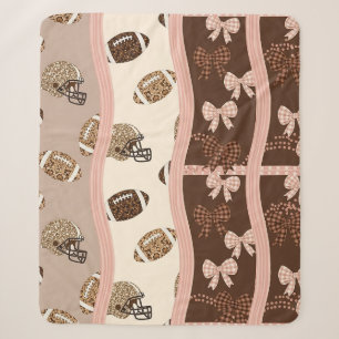 Cobertor Sherpa Toalha de Futebol Coquette com Estampa de Leopardo