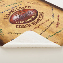 Cobertor Sherpa Todo o jogador, equipe, treinador NOMEIA a