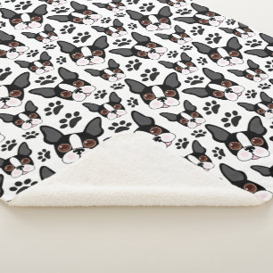 Cobertor Sherpa Todos os americanos Boston Terrier Pet Puppy Dog