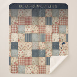 Cobertor Sherpa Togacidade Personalizada de Patchwork Vintage
