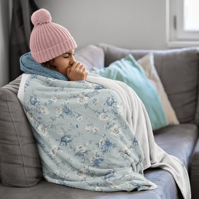 Cobertor Sherpa Toile De Jouy Peonies (Toile De Jouy Peonies Sherpa Blanket)