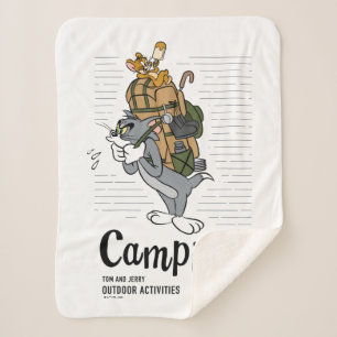 Cobertor Sherpa Tom & Jerry Camping