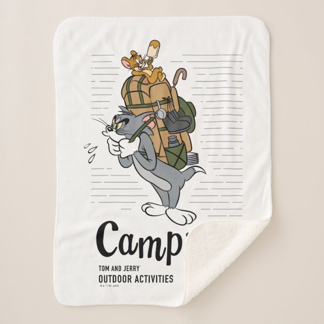 Cobertor Sherpa Tom & Jerry Camping (Frente)