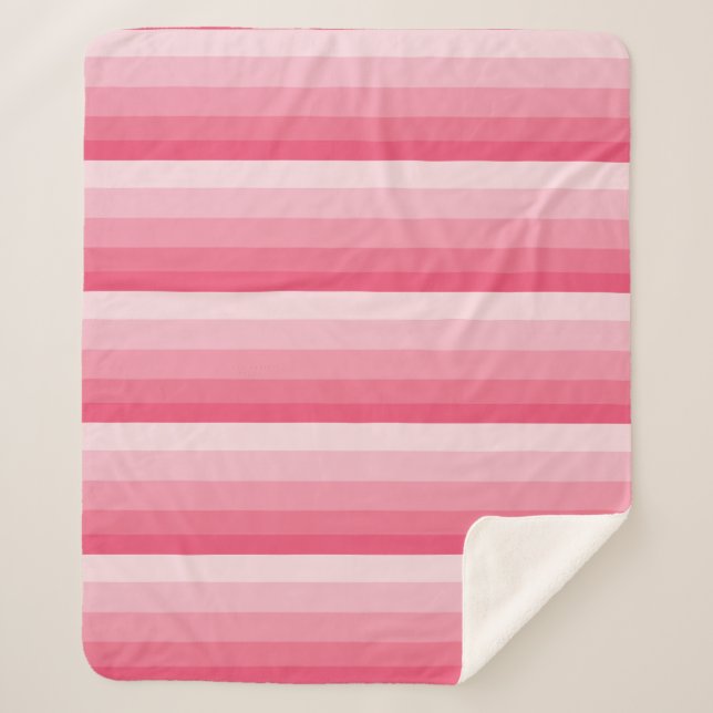 Cobertor Sherpa Toques diagonais em tons cor-de-rosa (Frente)