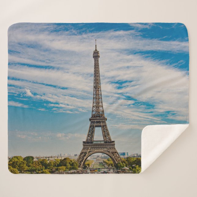 Cobertor Sherpa Torre Eiffel em Paris (Frente (Horizontal))