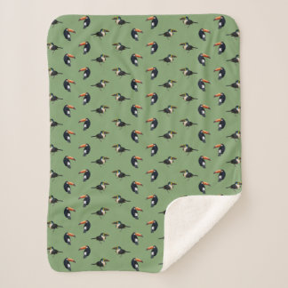 Cobertor Sherpa Toucan Frenzy (Verde)