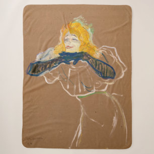 Cobertor Sherpa Toulouse-Lautrec - Yvette Guilbert Cantando