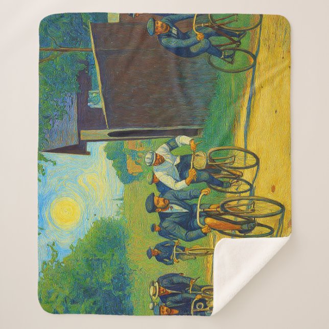 Cobertor Sherpa Tour de France First Race 1903 van Gogh Redux (Frente)
