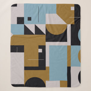 Cobertor Sherpa Trabalho de arte de composição Bauhaus feito com a