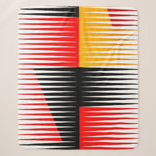 Cobertor Sherpa Trabalho de arte vermelho, preto e amarelo
