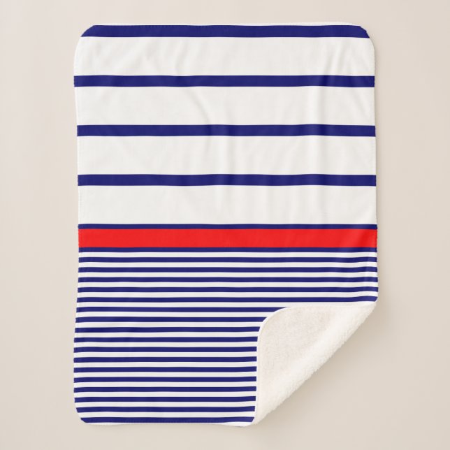 Cobertor Sherpa traçado das linhas de marinho naval motif leg (Frente)