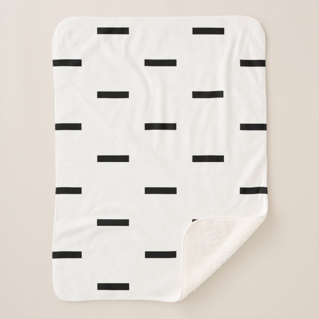 Cobertor Sherpa Traços brancos e pretos (Frente)