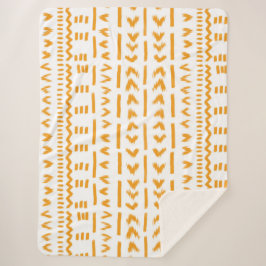 Cobertor Sherpa Trajetórias de mudo solar padrão africano em branc