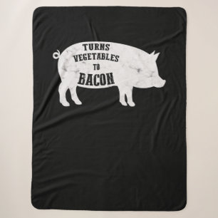 Cobertor Sherpa Transforma Vegetais Em Bacon CHURRASCOS Engraçad