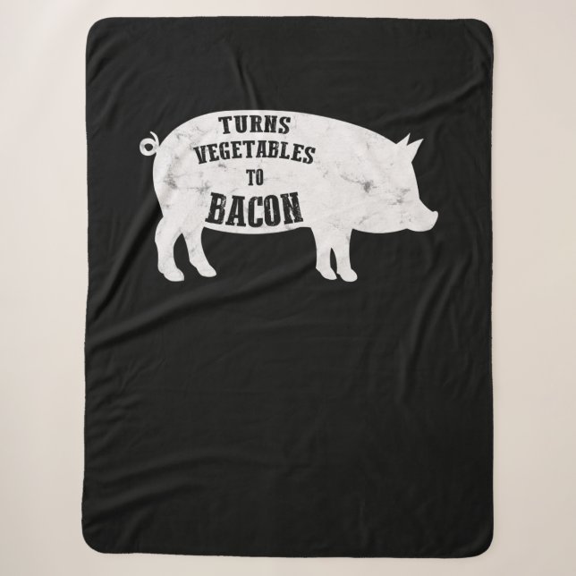 Cobertor Sherpa Transforma Vegetais Em Bacon | CHURRASCOS Engraçad (Frente)