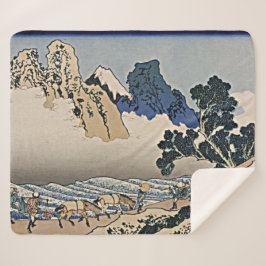 Cobertor Sherpa Trás da montanha Fuji do rio Minobu Hokusai