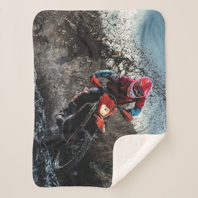 Cobertor Sherpa Travesseiro de motociclista de terra (Frente)