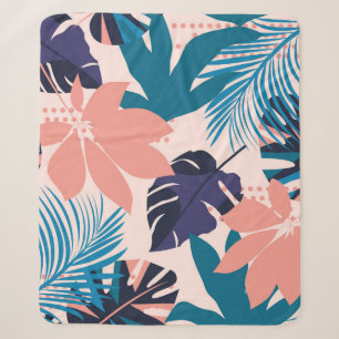 Cobertor Sherpa Trend bright seamless pattern with colorful tropic