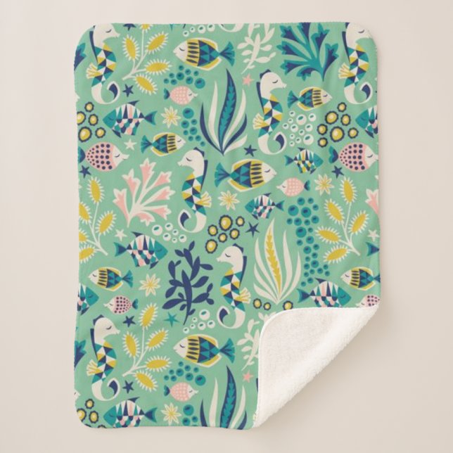 Cobertor Sherpa Trendy Underwater Design (Frente)