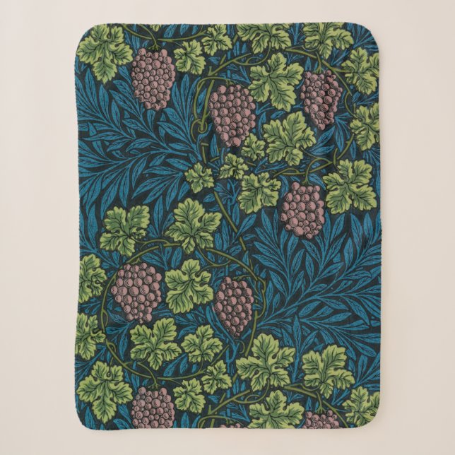 Cobertor Sherpa Trepadeira (por William Morris) (Frente)