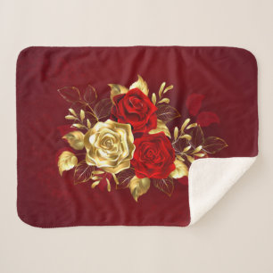 Cobertor Sherpa Três Rosas de joalharia