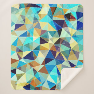 Cobertor Sherpa Triângulos Geométricos: Padrão Colorido de Abstrat