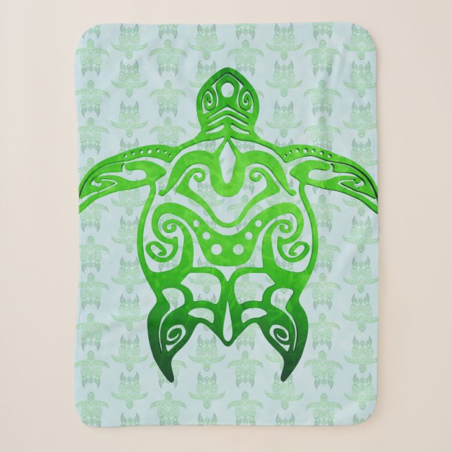Cobertor Sherpa Tribal Sea Turtle Honu (Frente)