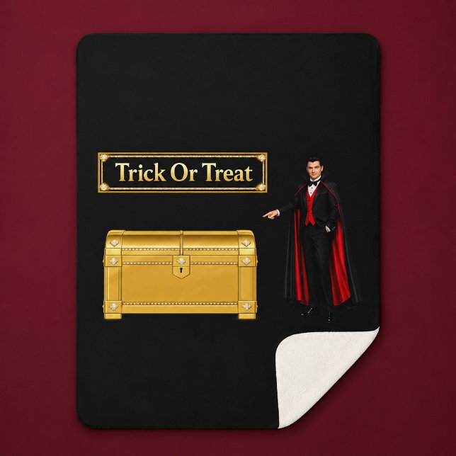 Cobertor Sherpa Trick Or Treat Vampiro Halloween (Criador carregado)