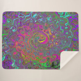 Cobertor Sherpa Trippy Hot Pink Abstrato Retro Liquid Swirl