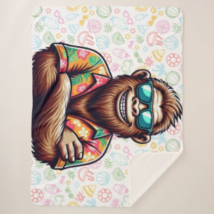 Cobertor Sherpa Tropical/Beach yeti/bigfoot