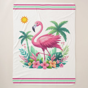 Cobertor Sherpa Tropical/Flórida rosa flamingo
